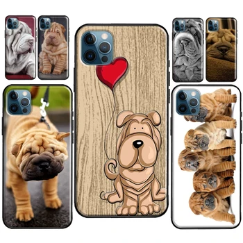 Šarpėjų Šuo Šuniukas Atveju iPhone 12 Pro Max mini XR X XS 6S 7 8 Plus SE 2020 