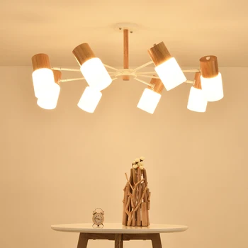 Šiaurės LED medinių meno sieniniai šviestuvai paprasta kūrybos restoranas miegamojo apšvietimas kambarį lempos AP8231021