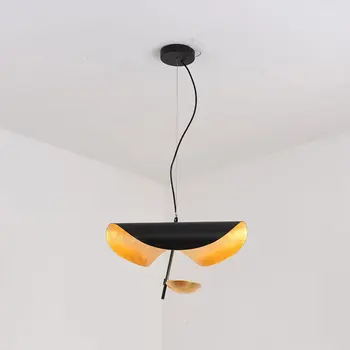 Šiuolaikinės kūrybos LED Pakabukas Šviesos Postmodernaus Valgomasis, Miegamasis Rungtynių Retro Juodojo Aukso Tekstūros Kabo Lempa 90-260V