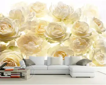 Šiuolaikinės Paprasta Geltona Rožė Foto Tapetai, Interjero Mados Gėlių Dizainas, 3D Stereo Freskos Gyvenimo Kambario, Miegamasis Jaukus Dekoro Freskomis