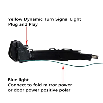 Šoniniai galinio vaizdo Veidrodėliai Flasher Eilės Indikatorius Geltona Mėlyna LED Posūkio Signalo Lemputė Audi A1 8X 2011-2018 Dinaminis Indikatorių