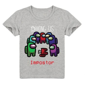 Žaidimas Tarp Mūsų Marškinėlius Vaikai Crewmate Impostor T-shirt Bamblys Merginos Juokinga Tshirts Vaikų Vasaros Drabužių Berniukams trumpomis Rankovėmis Tees