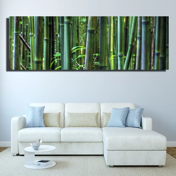 Žalia Bambuko Miškų Drobės Paveikslai HD Spausdinti Gražios Gamtos Kraštovaizdžio, Plakatų ir grafikos Sienos Nuotrauka už Kambarį Dekoro