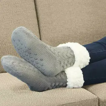 Žiemos Unisex Moterys Vyrai Huggle Ultra-Pliušinis Vilnos Šlepetės Kojinės Anti-Slip Spaustuvai, Šiltas Storas Broilerių