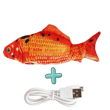 Žuvų Žaislai, Šoka, Šokinėja Juda Floppy PP Interaktyvus USB Įkrovimo Elektra Pliušinis Katė Kramtomoji Pet products