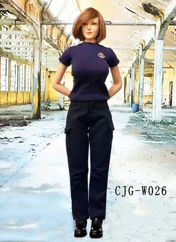 1/6 CJG-W026 Moterų Aksesuaras Los Andželo Policewoman T-shirt, Jumpsuit SWAT Apranga tinka 12 