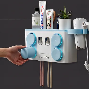 1 vnt daugiafunkcį automatinis tualetas balionėlis dantų pastos laikiklis, siurbtukas laikmenų montuoti ant sienos džiovintuvas
