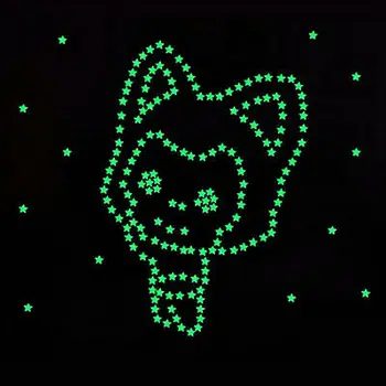 100vnt 3cm Vaikams, Cartoon PVC Šviesos Pleistras Neon 3D Lipdukas Star Sienų Lipdukai 