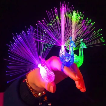 100vnt Šviesą Žaislai Povas Piršto Šviesos diodų (LED) Dantytais Žiedais Švyti Tamsoje Žaislai Vaikams Šventė Šalies Prekių