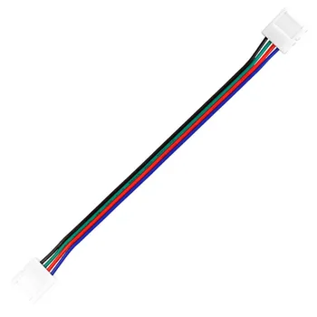 10mm 4 Pin led juostelės jungtis 5050 RGB RGBW LED Šviesos Juostelės SM DĻSV Male Female Jungtis Viela