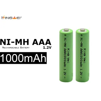 10vnt KingWei Žalia AAA Akumuliatoriai 1.2 v NI-MH Nekilnojamojo Talpa 1000mAh Cell Baterijos
