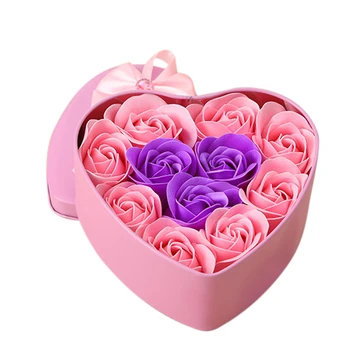 11Pcs/Box Dirbtinės Gėlės, Rožių Muilas Gėlių Širdies Formos 