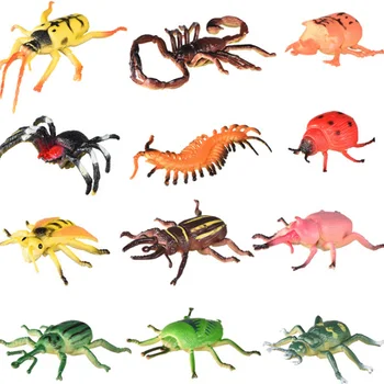 12pcs/set Vabzdžių Modelis Veiksmų Skaičius, Laukinių Gyvūnų figūrėlių Kolekcija mažo Dydžio PVC Vaikų Pažinimo Žaislai