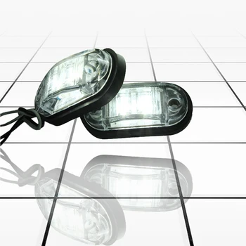 12V / 24V 2 LED Šoniniai Gabaritiniai Žibintai Lempa Automobilių, Sunkvežimių Priekabos E-pažymėtas Balta