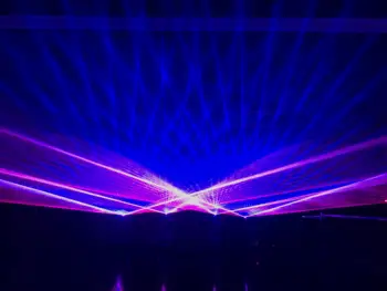 14W RGB 465nm lazerio scenos šviesos 40Kpps skaitytuvas su DMX ILDA Kontrolės