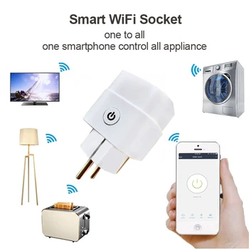 16A WiFi Smart Plug Lizdo Tuya Nuotolinio Valdymo Stebėti Energijos Namų apyvokos Prietaisai Veikia Su Alexa, Google, Namo Nr. Stebulės Reikia