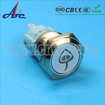 1NO1NC 16mm individualų simbolis metalo jungiklis led šviesos latching mygtukas jungiklis, auto automobilis/mokyklos/factory