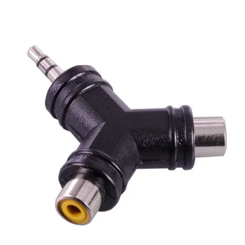1pc 3 polių Lizdas 3.5 RCA jungtis prijunkite audio rca plug garsiakalbių kabelis adapteris