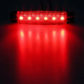 1pcs 12/24V 6 LED Šoniniai Gabaritiniai Rodikliai Šviesos Lempos Stabdžio Signalas Žibintų Sunkvežimių, Sunkvežimių Pikapas Priekaba, Autobusu, Laivu Auto Automobilių Šviesos