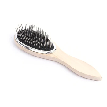 1Pcs 22cm Hairbrush Medinė Rankena Plieno Dantų Plaukų Mokymo Vadovas Teptuku Anti-static Kirpykla Šukos