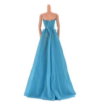 1pcs Mėlyna Šalis Lėlės Suknelė Lėlės Gėlės Drabužius vakare Gown vestuvinė Suknelė Lėlės