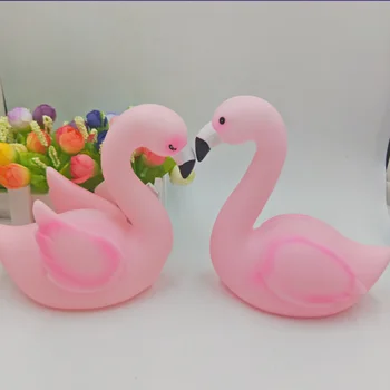 1pcs Vaikų Miegamasis Flamingo lempos Gimtadienio Tortas Namų Stalo Apdailos Swan Flamingo Šviesos Kepimo padėtį Naktį Lempa