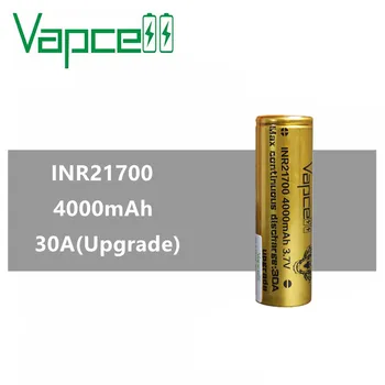 1pcs VAPCELL INR21700 21700 baterija 4000mAh įkrovimo baterija (akumuliatorius ličio baterija 30A Atnaujinti elektros įrankis dūmų mod BATERIJA