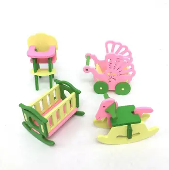 1set Juokinga 3D Lėlės Namas Nustatyti Miniatiūriniai Namas Vaikai Apsimesti Žaisti Žaislai Statybos Blokus Edutation Žaislai, Kūdikių Medinės Lėlės Baldai