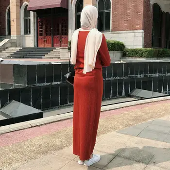 2 Gabalas Musulmonų Moterų Suknelė Ilgomis Rankovėmis Viršuje Bodycon Sijonas Abaja Kaftan Atsitiktinis Kokteilis Šaliai Arabų Suknelė Tiktų Nustatyti Drabužių Mados