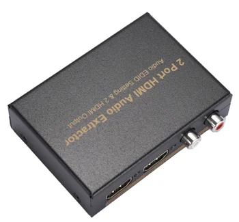 2 prievadai HDMI Audio Extractor Garso EDID Nustatymo ir 2 HDMI Išėjimas
