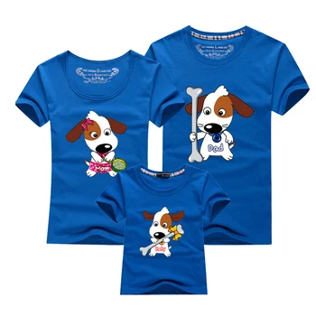 2018 m. Naujas Šeimos Šuo, t-shirt Pora T Marškiniai Vyrams, Moterims, Kūdikių Drabužiai Tėvų-Vaikų marškinėliai Animacinių filmų Pora Marškinėliai Mėgėjams