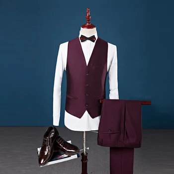 2018 naujus sezonus stiliaus vyrų mados kietas tinka mados verslo atsitiktinis Vieną mygtuką vestuvių kostiumai (Švarkas, Liemenė ir kelnės)