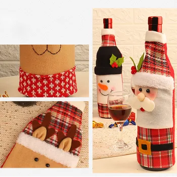 2019 Kalėdų Dekoracijas Megztinis Buteliai Rinkinių Drabužių Butelis Suknelė Karšto Pardavimo Vyno Butelio Dangtelį Kalėdos Namų Dekoro 2020 #15