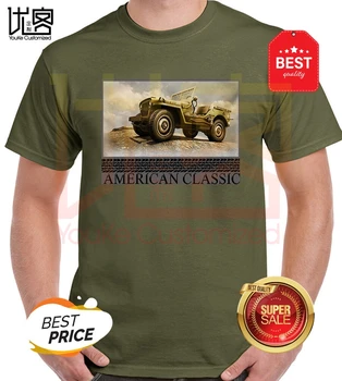 2020 Karšto pardavimo Mados American Classic Willys JAV Karinės Armijos Vintage marškinėliai
