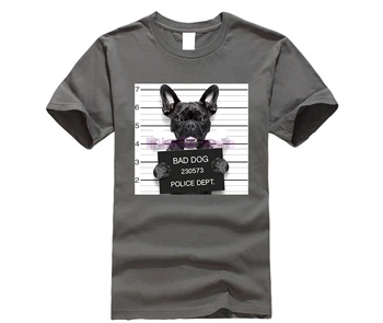 2020 Karšto Pardavimo Šuo Policijos Departamento Projektavimo Vyrų Marškinėliai prancūzų Buldogas T-shirt Naujovė Trumpas Rankovėmis Tee Pug Spausdinti Blogas Šuo Marškinėliai Topai