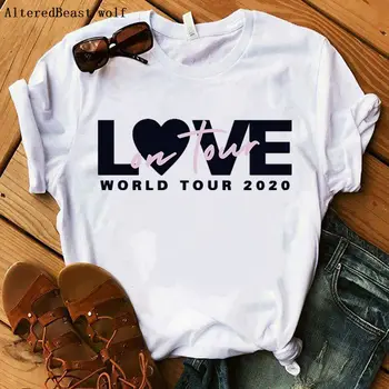 2020 m. Moteris Harajuku Haris Stiliaus marškinėliai Mados Hip-hop Juokinga Estetinės T-shirt Moterų Atsitiktinis Harry Styles Drugelis Tee Viršūnės