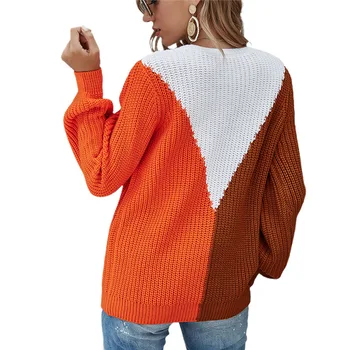 2020 m. rudens žiemos megzti megztinis viršūnes ilgomis rankovėmis puloveriai apvalios kaklo ponios šiltas moterų atsitiktinis mados visas rungtynes laisvas