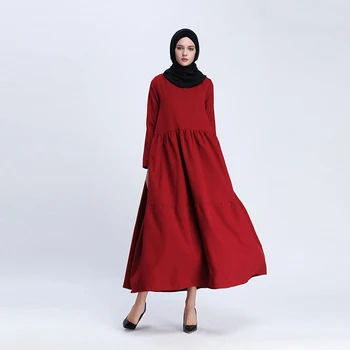 2020 Naujas Muslino Artimųjų Rytų Mados Purus Sijonas Plius Dydis Suknelė Atsitiktinis Ilgas Sijonas Paskirstymo Diržas Islamo Turkija Ponios Suknelė