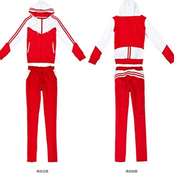 2020 plius dydis M-5XL rudenį ir žiemą 2 gabalas moterų sportsuit užtrauktukas hoodie dryžuotos kelnės sportinės aprangos moterų raudoną sportinę aprangą