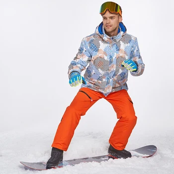 2020 Slidinėjimo Vyrų Kostiumas Hoodie Šiltas Striukės, Kombinezonai Sporto Vyrų Sniego Drabužius Vėjo Snieglenčių Kelnės Vyras Slidinėjimo Drabužių Rinkiniai