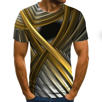 2020Summer Atsitiktinis 3D Atspausdintas Plaid marškinėliai Vyrams 's trumpomis Rankovėmis Men 's T-shirt Mados Hip-Hop Viršų