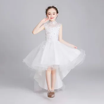 2021 Balta Merginos Princesė Suknelės Appliques nėrinių Gėlių mergaičių Suknelės Gimtadienis, Vestuvės, 10 12 Metų Vaikas Šalies Komunijos Suknelės