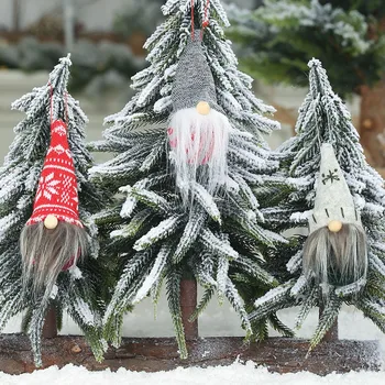 2021 Kalėdų Beveidis Gnome Santa Kalėdų Medžio Kabo Ornamentu Dolsl Kalėdinė Dekoracija Medžio 2021 Navidad Papuošalai
