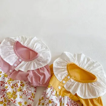 2021 m. vasarą naujų apvalios kaklo trumparankoviai gėlių kūdikių Romper laipiojimo drabužius leotard naujagimių mergina drabužiai