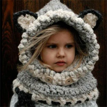 2021 Šiltas Žiemą Vaikai Fox Ausis, Rankų darbo Kepuraitė Skrybėlę, Šaliką Rinkiniai 1~10 Metų amžiaus Vaikai, Mergaitės Ir Berniukai,