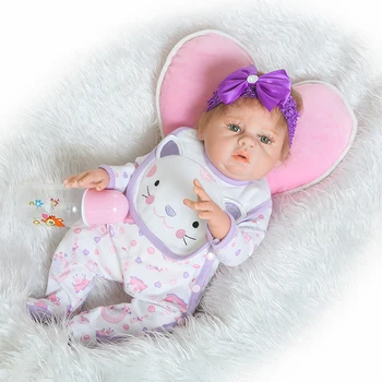 20inch atgimsta kūdikiams pardavimas pilna silikono kūno atgimsta mergina lėlės su minkšta pagalvė vaikams meilužio dovana bonecas rebor