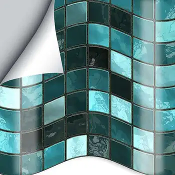 25pcs Žalia Mozaika Virtuvės, Vonios Plytelės Lipdukas, apsaugos nuo užsiteršimo Lipdukas Siena Lipdukas Tapetai Lipdukas Dekoras Prekių 10x10cm