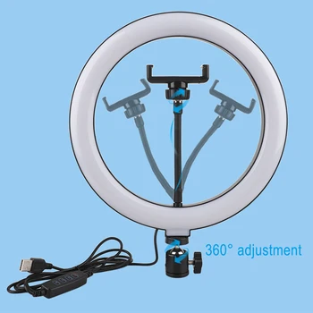 26cm Žiedas LED Šviesos 10inch Vaizdo Pritemdomi Selfie Žiedinių Lempa USB Fotografijos, Šviesos, Grožio Lempos Makiažo Studija Gyventi Lempa, Rinkinys