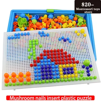 296/592 vnt Intelektinės Grybų Nagai Mokymo priemonių ir Plastikinių Dėlionės Montessori Ugdymo Žaislas Vaikams