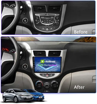 2G RAM 9 Colių Android 9 Car Dvd Gps Grotuvas Hyundai accent Verna 2012-2017 Radijo Vaizdo Navigacijos Bt Wifi